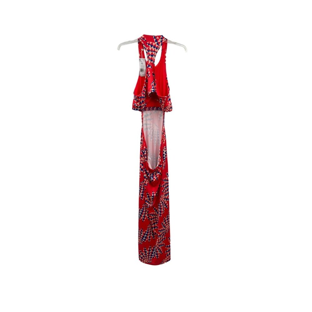 Adidas x Farm Rio Maxi Dress Womens XL NEW Bright Red - Picture 6 of 16